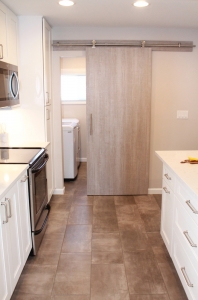 kitchen with white cabinets